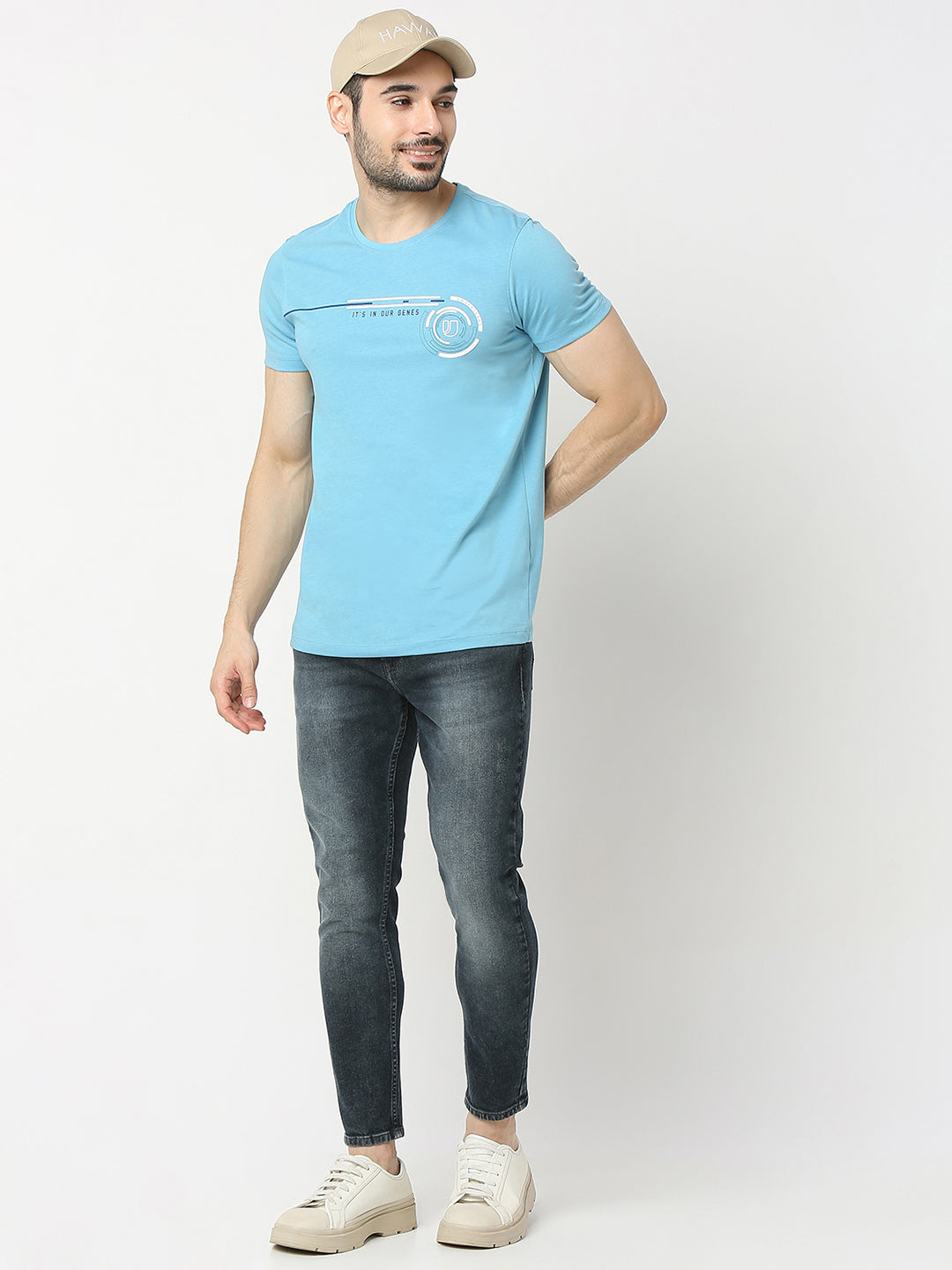 Underjeans by Spykar Men Premium Blue T-shirt