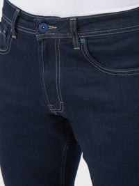 Men Jeans Comfort Fit Raw Blue Mid Rise