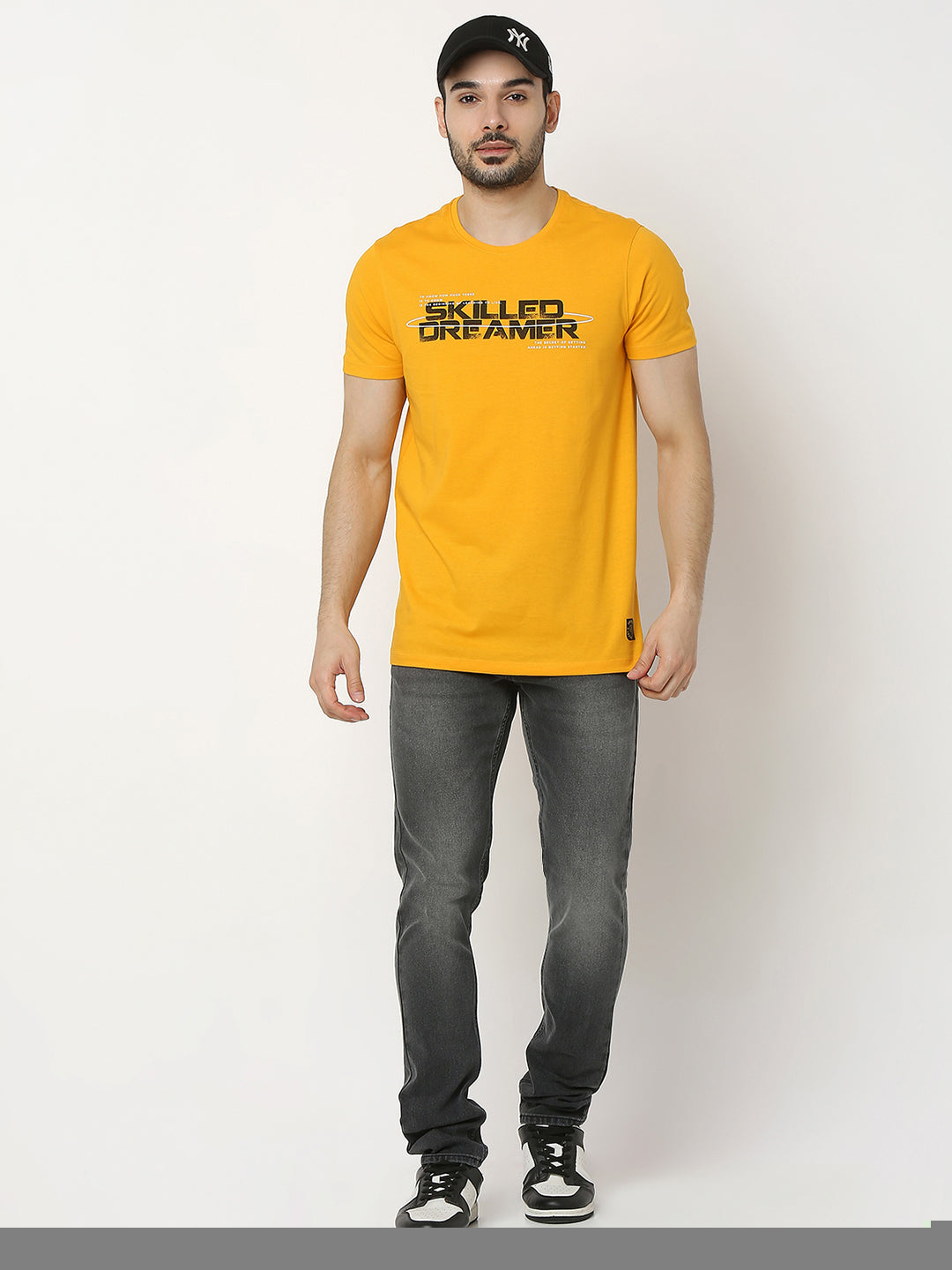 Underjeans by Spykar Men Premium Yellow T-shirt