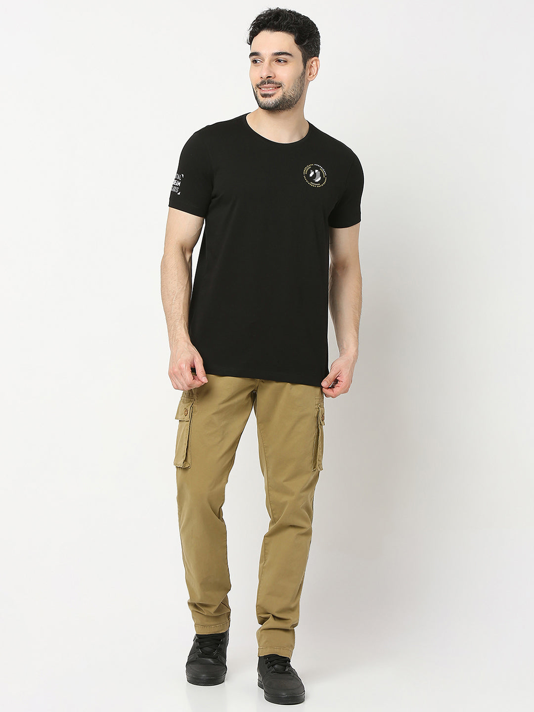 Underjeans by Spykar Men Premium Black T-shirt