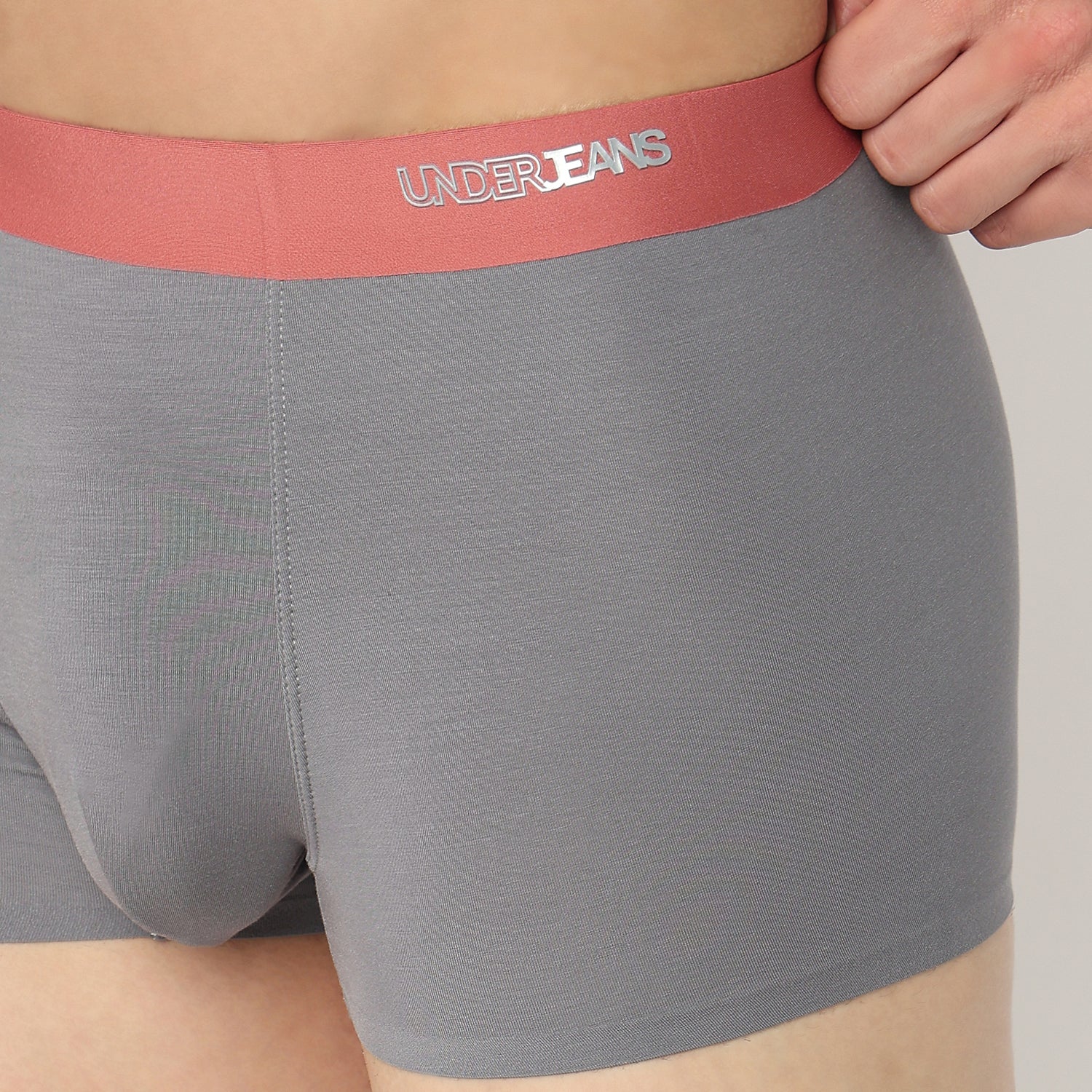 Underjeans by Spykar Men Mid Grey Regular Fit Ultrasoft Trunks