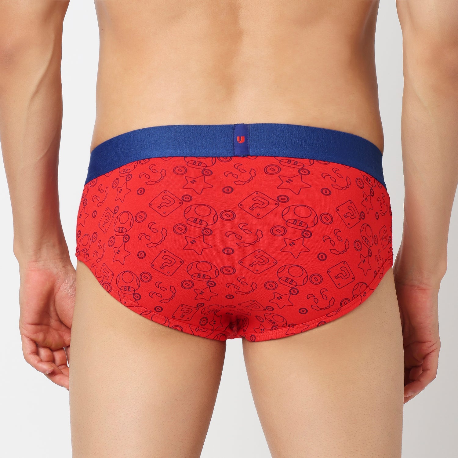 Underjeans Pack Of 2 Cotton Blend Print Mid-Rise Briefs