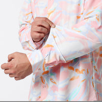 Men Shirt Print Pink Slim Fit