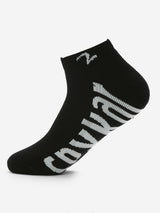 Pack Of 2 Black White Solid Mens Ankle Length Socks