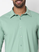 Men Shirt Green Slim Fit