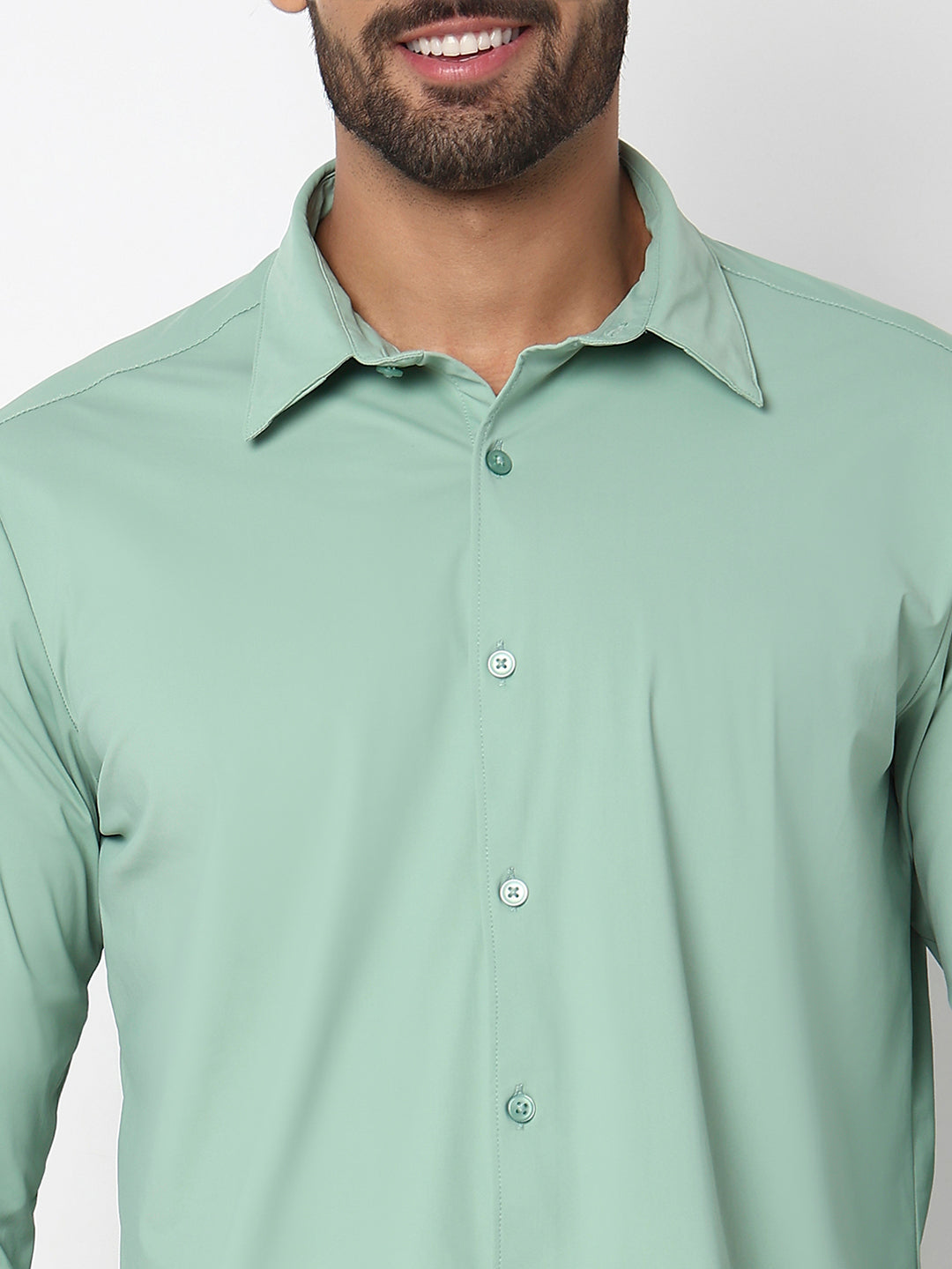 Men Shirt Green Slim Fit