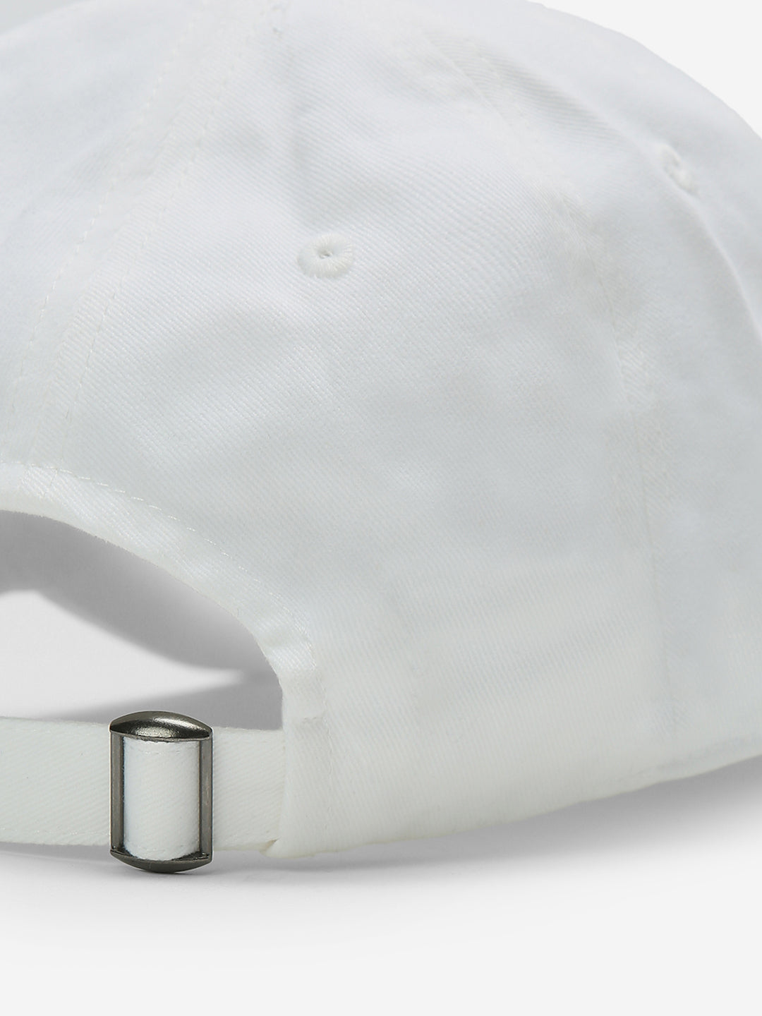 Men White Solid Cap