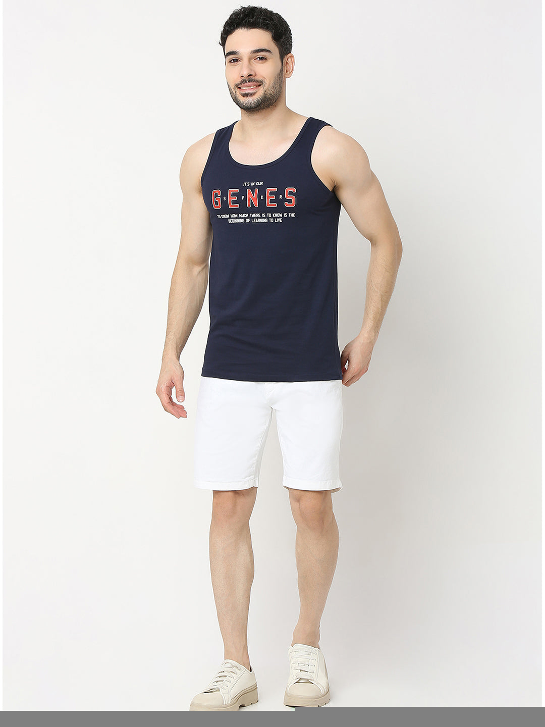 Underjeans by Spykar Men Premium Navy Fashion Vest