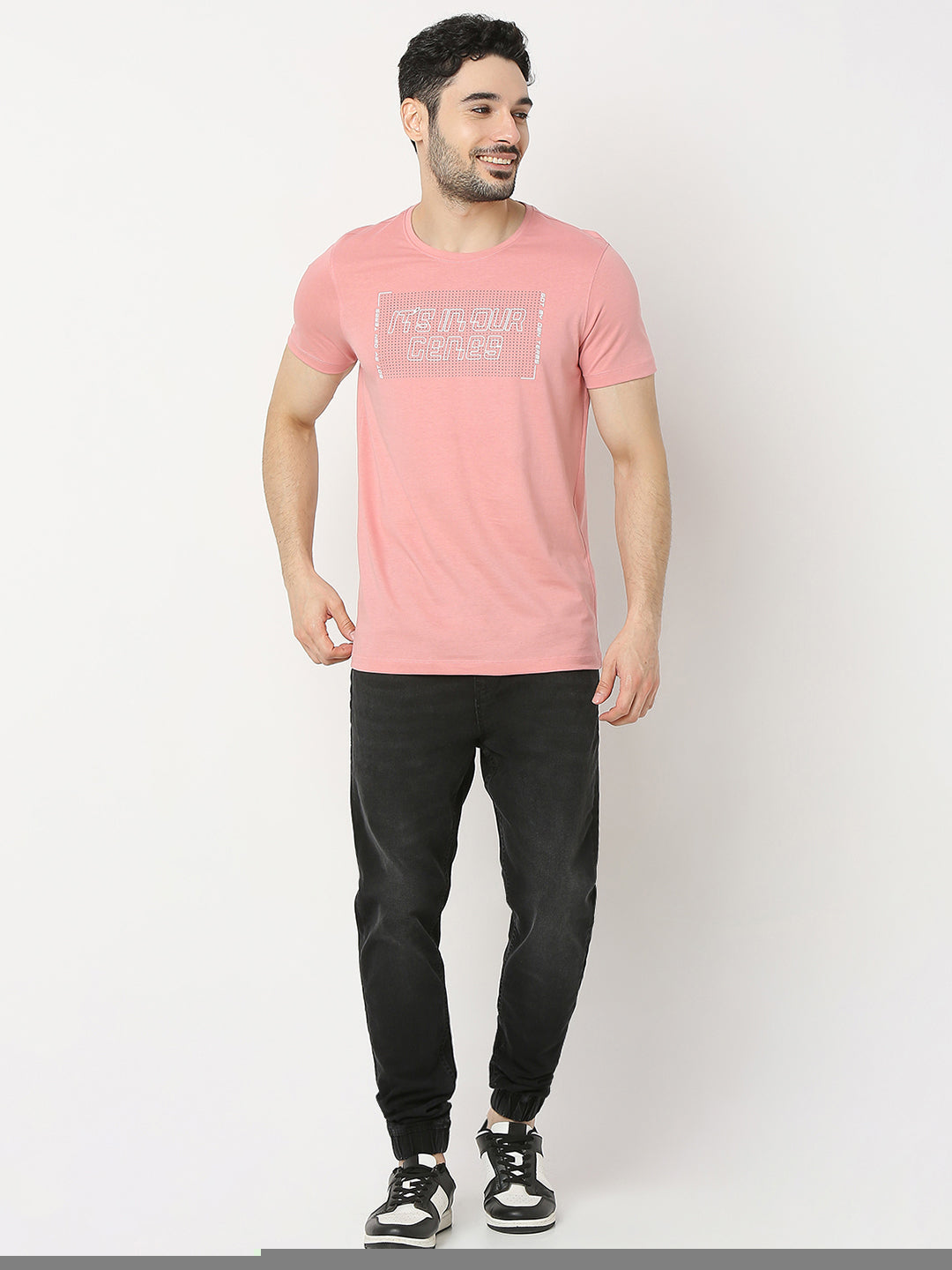 Underjeans by Spykar Men Premium Pink T-shirt