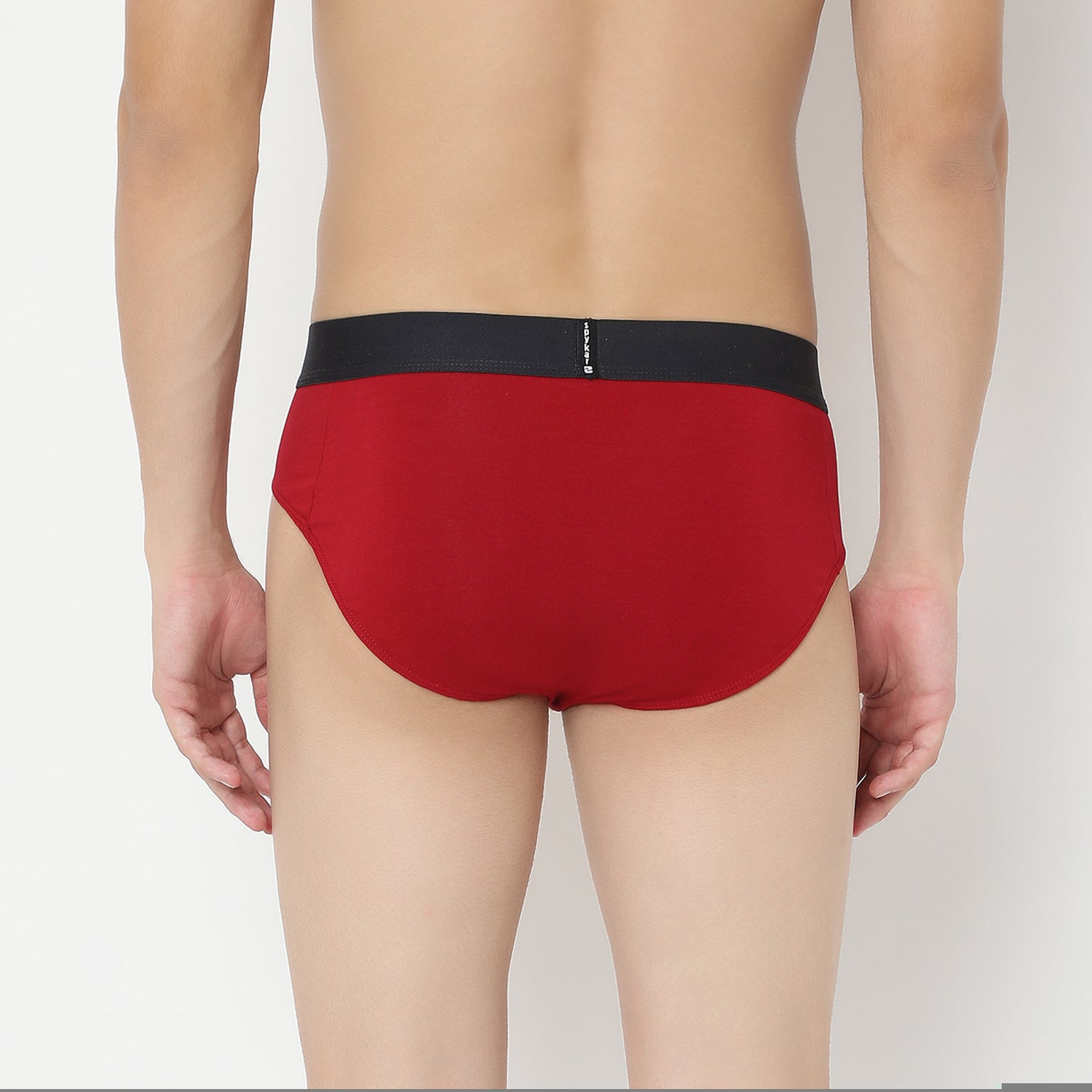 UnderJeans by Spykar Men Maroon Olive Mid Rise Solid Briefs (Pack of 2)