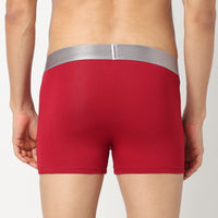 Underjeans Red Cotton Blend Trunk