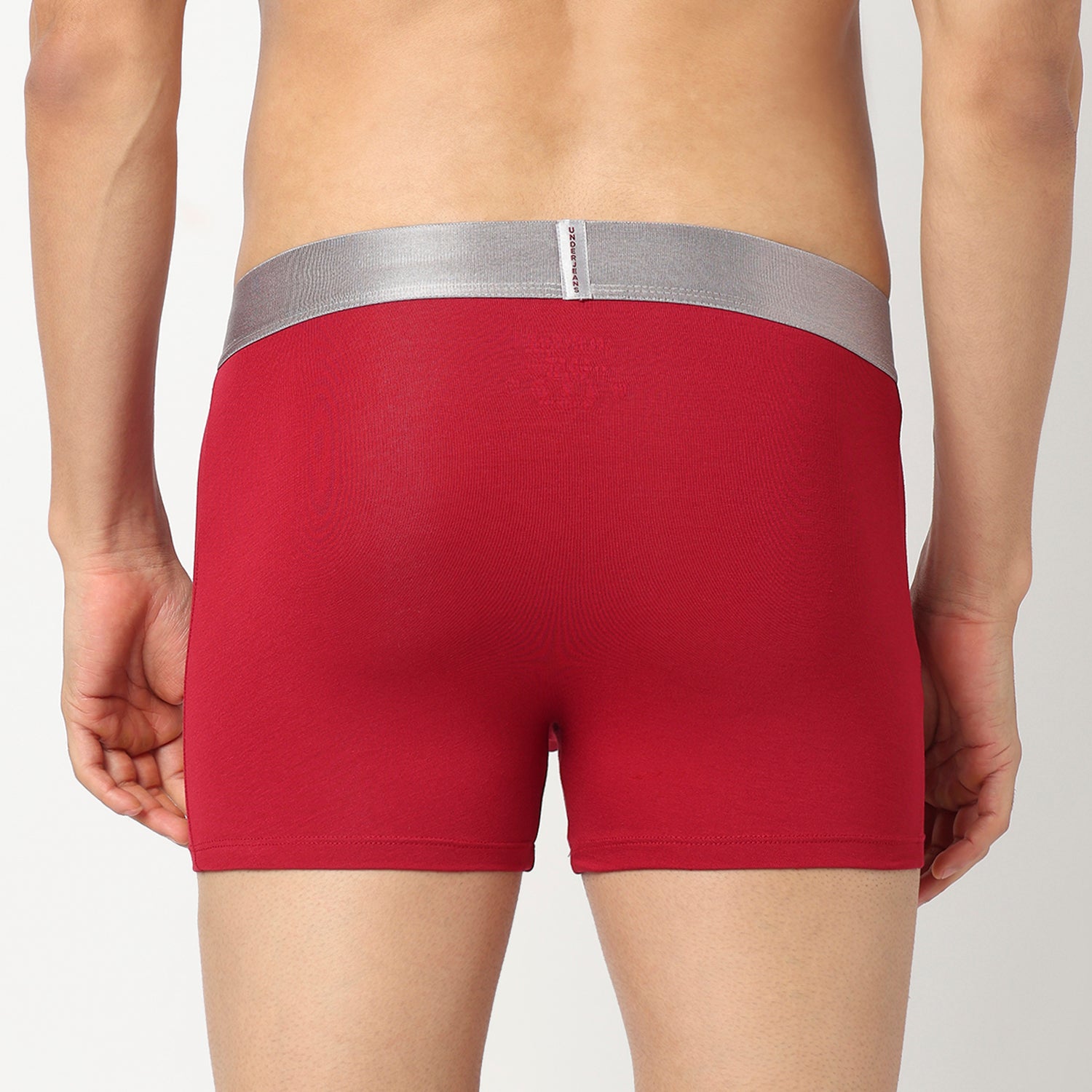 Underjeans Red Cotton Blend Trunk