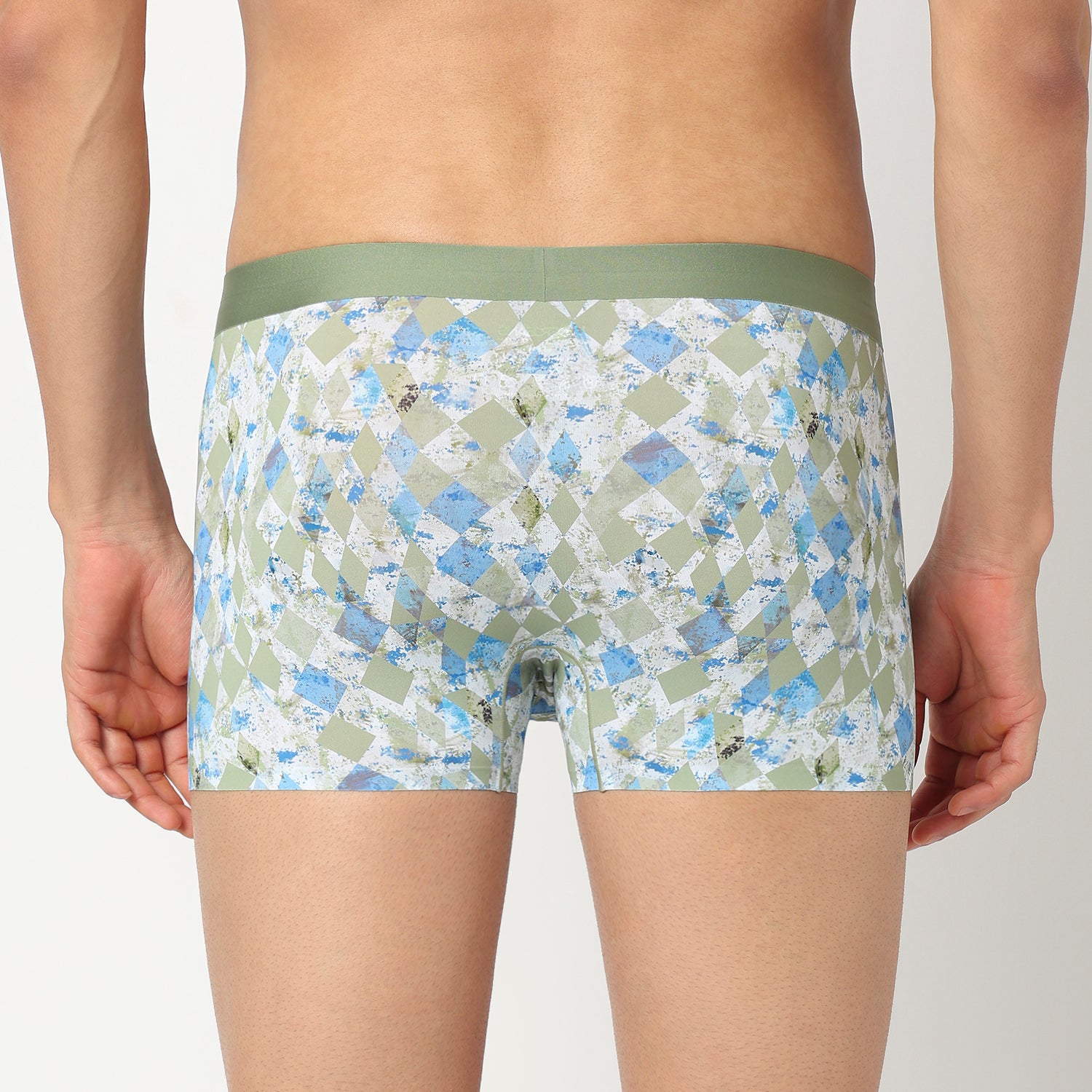 Underjeans Green Nylon Blend Trunk