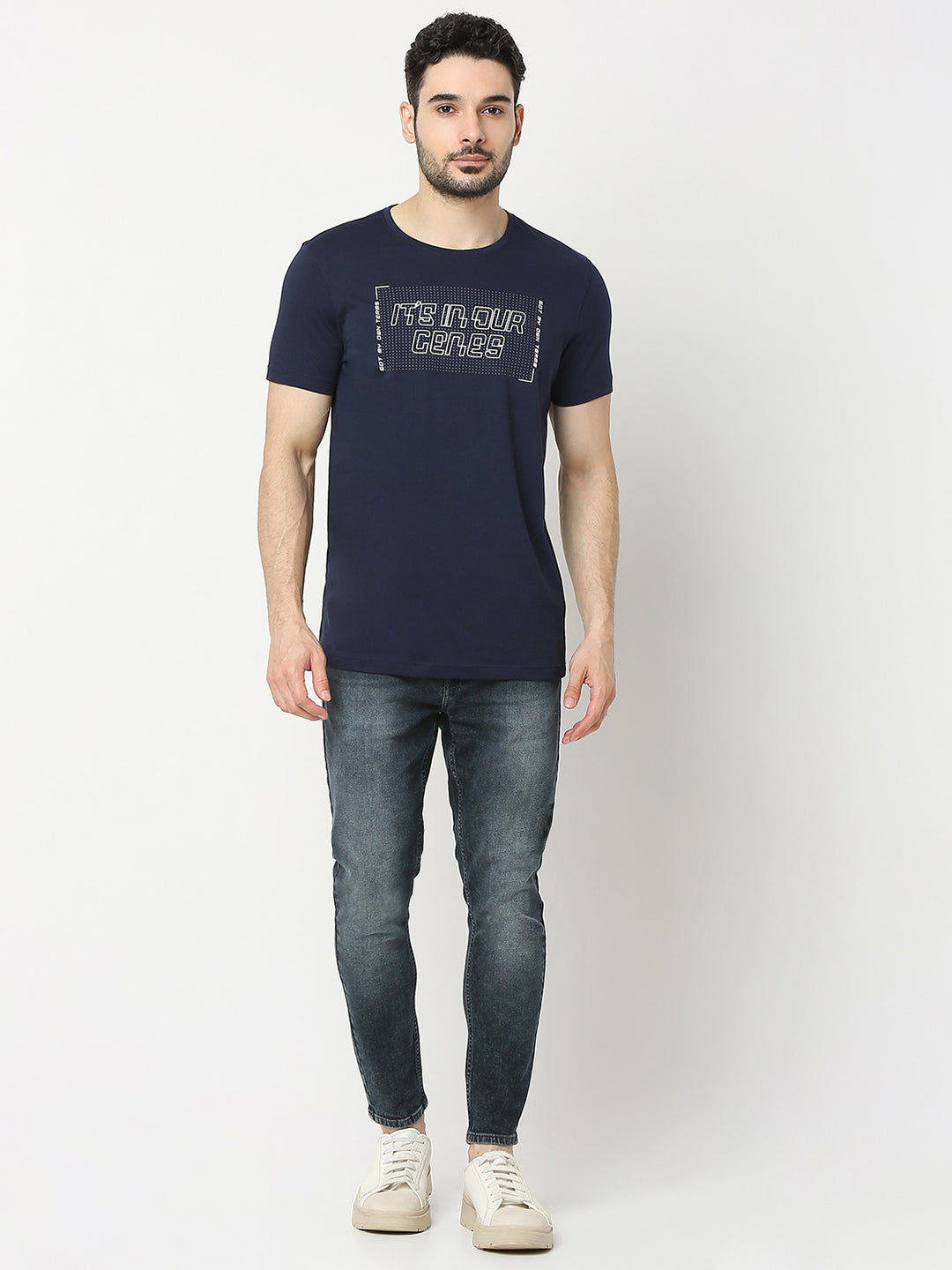 Underjeans by Spykar Men Premium Navy T-shirt