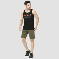 Men Shorts Straight Fit Green Mid Rise