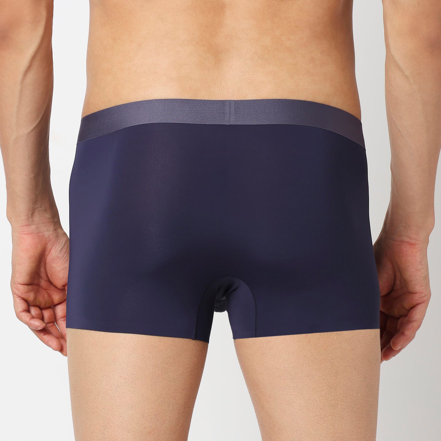 Underjeans Navy Nylon Blend Trunk