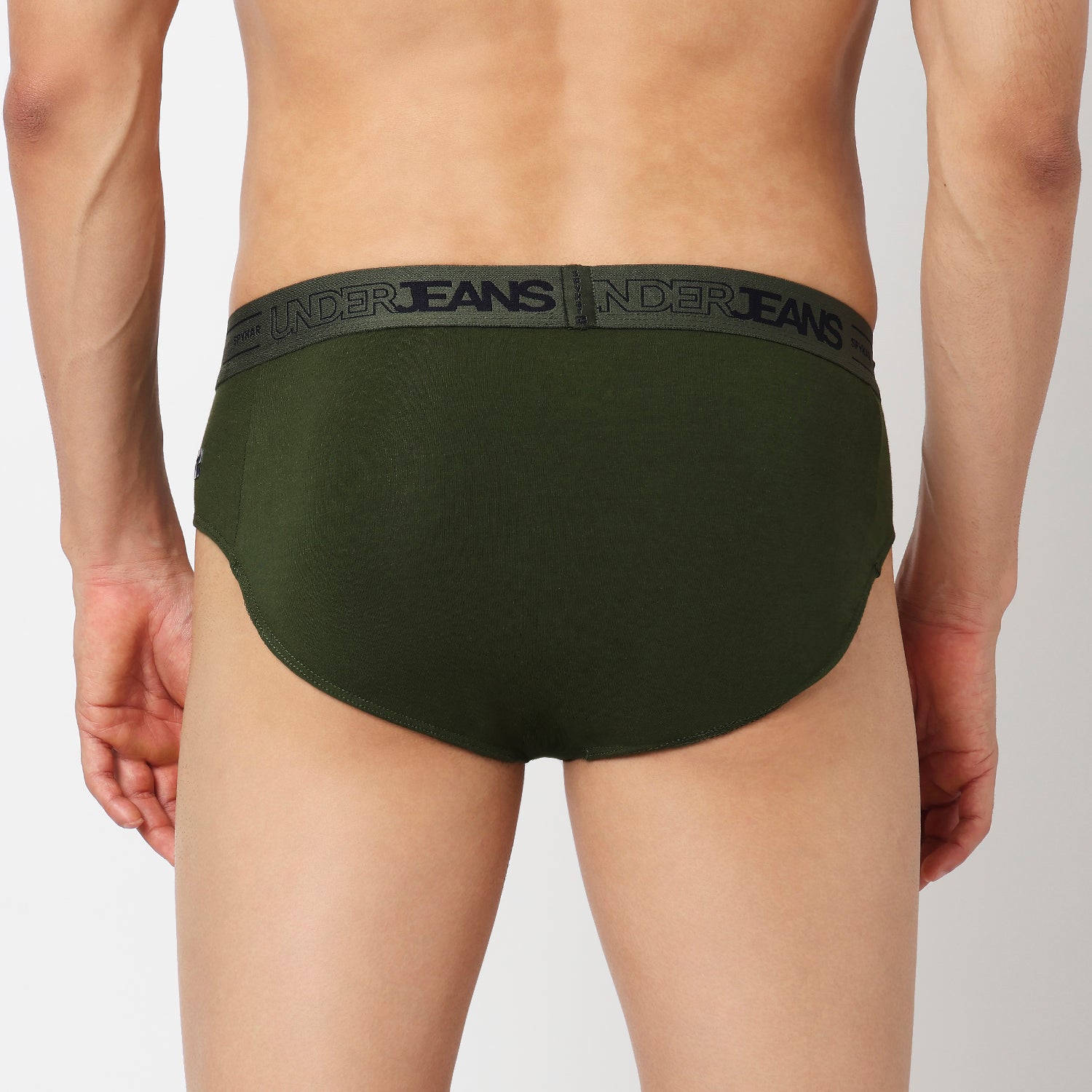 Underjeans Pack Of 3 Cotton Blend Solid Mid-Rise Briefs