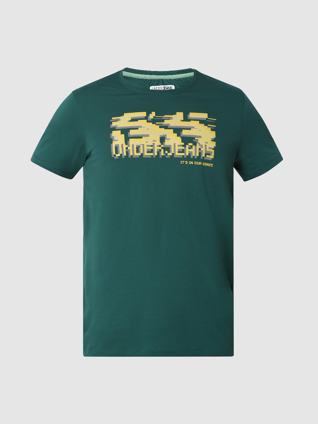 Underjeans by Spykar Men Premium Bottle Green T-Shirt