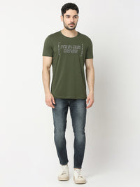 Underjeans by Spykar Men Premium Olive T-shirt