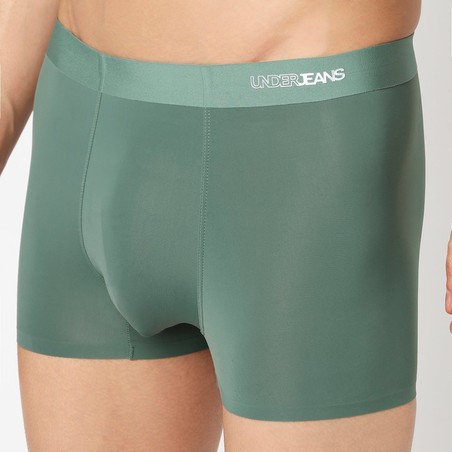 Underjeans Green Nylon Blend Trunk