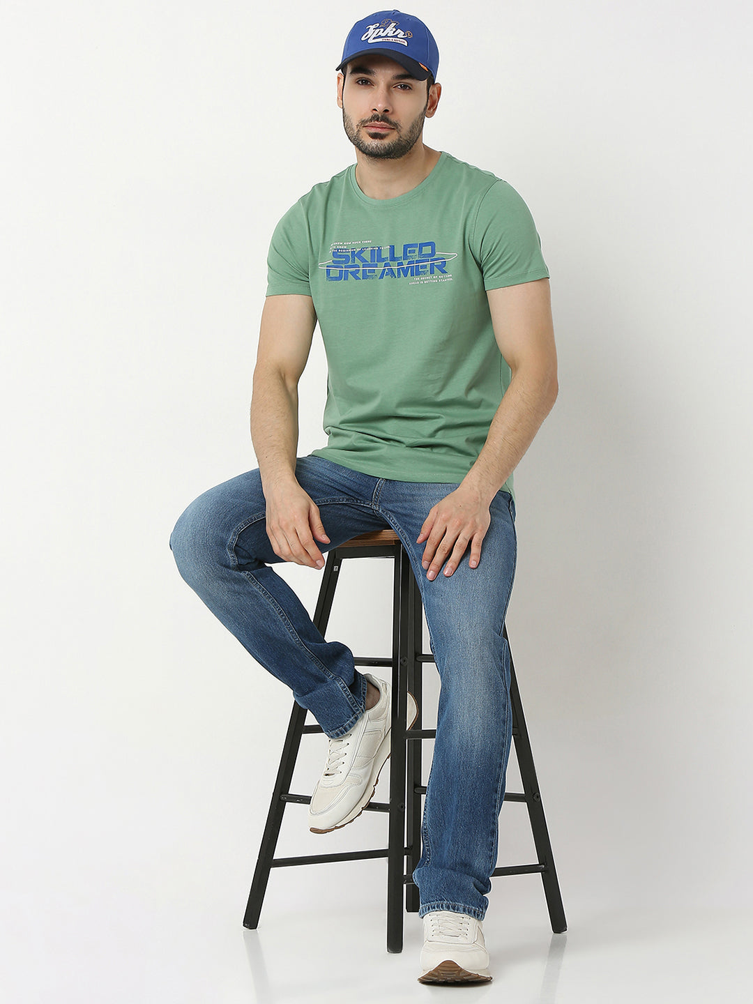 Underjeans by Spykar Men Premium Green T-shirt