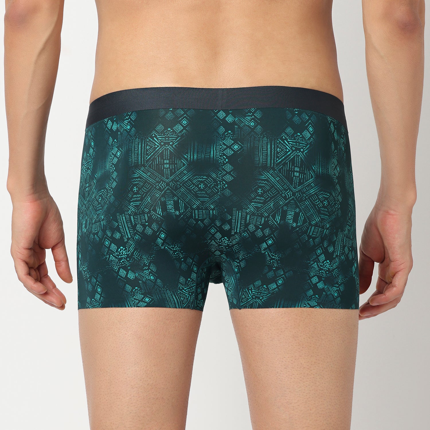 Underjeans Green Nylon Blend Trunk