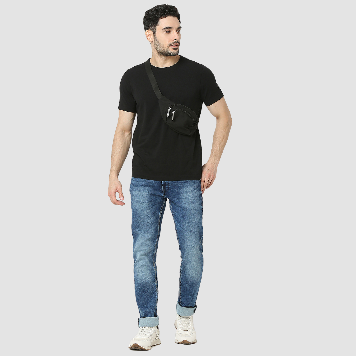 Spykar Mid Blue Mid Rise Regular Fit Casual Jeans For Men