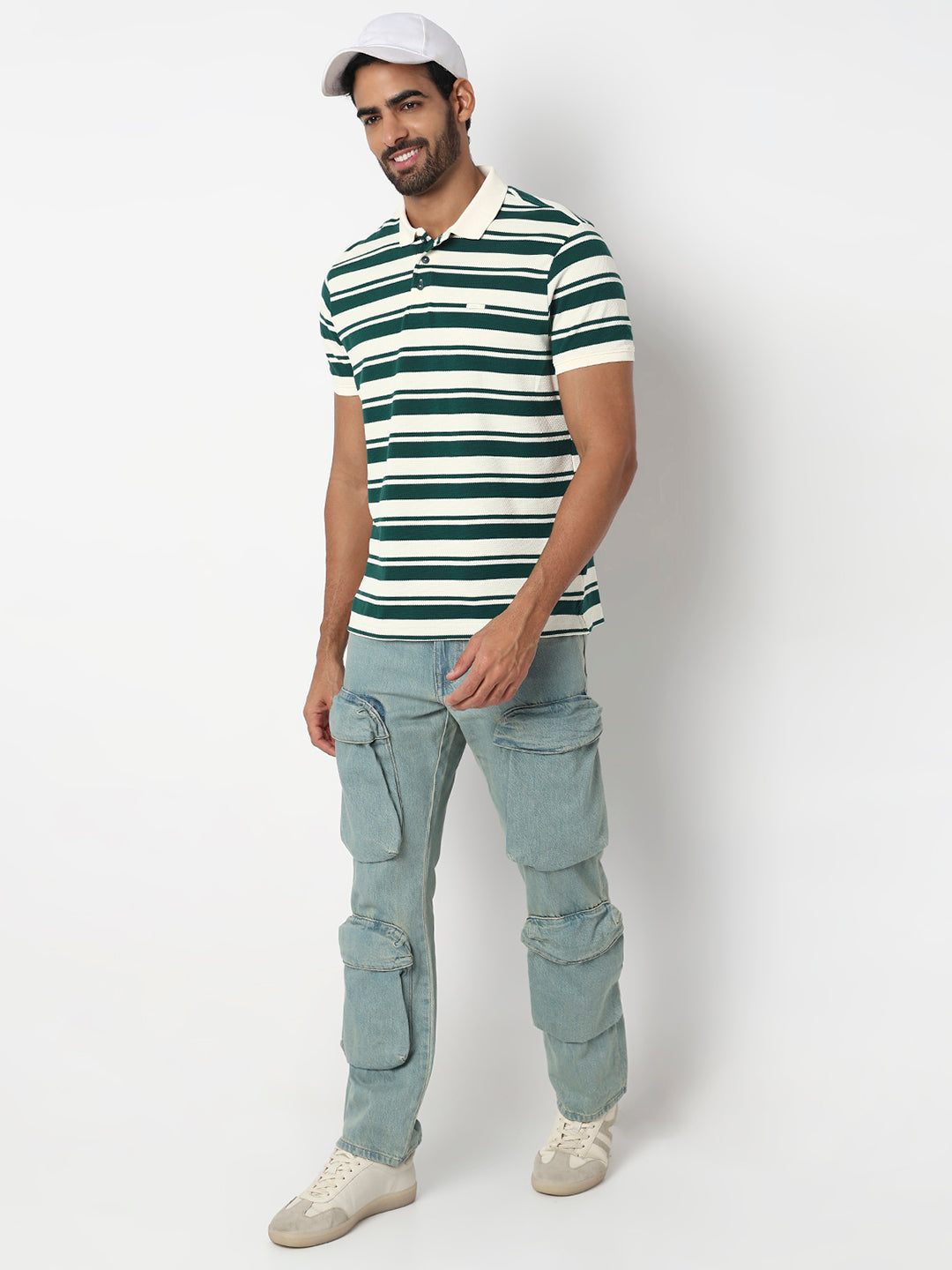 Spykar Botanical Green Slim Fit Casual T-Shirts For Men