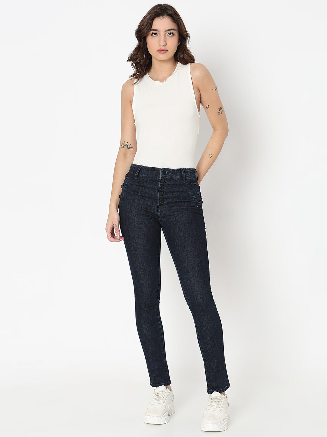 Spykar Women Skinny Fit Mid Rise Jeans