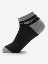 Pack Of 2 Navy Grey Solid Mens Ankle Length Socks