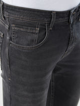 Men Kano Jeans Slim Fit Charcoal Black Mid Rise