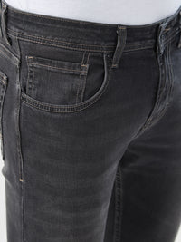 Men Kano Jeans Slim Fit Charcoal Black Mid Rise