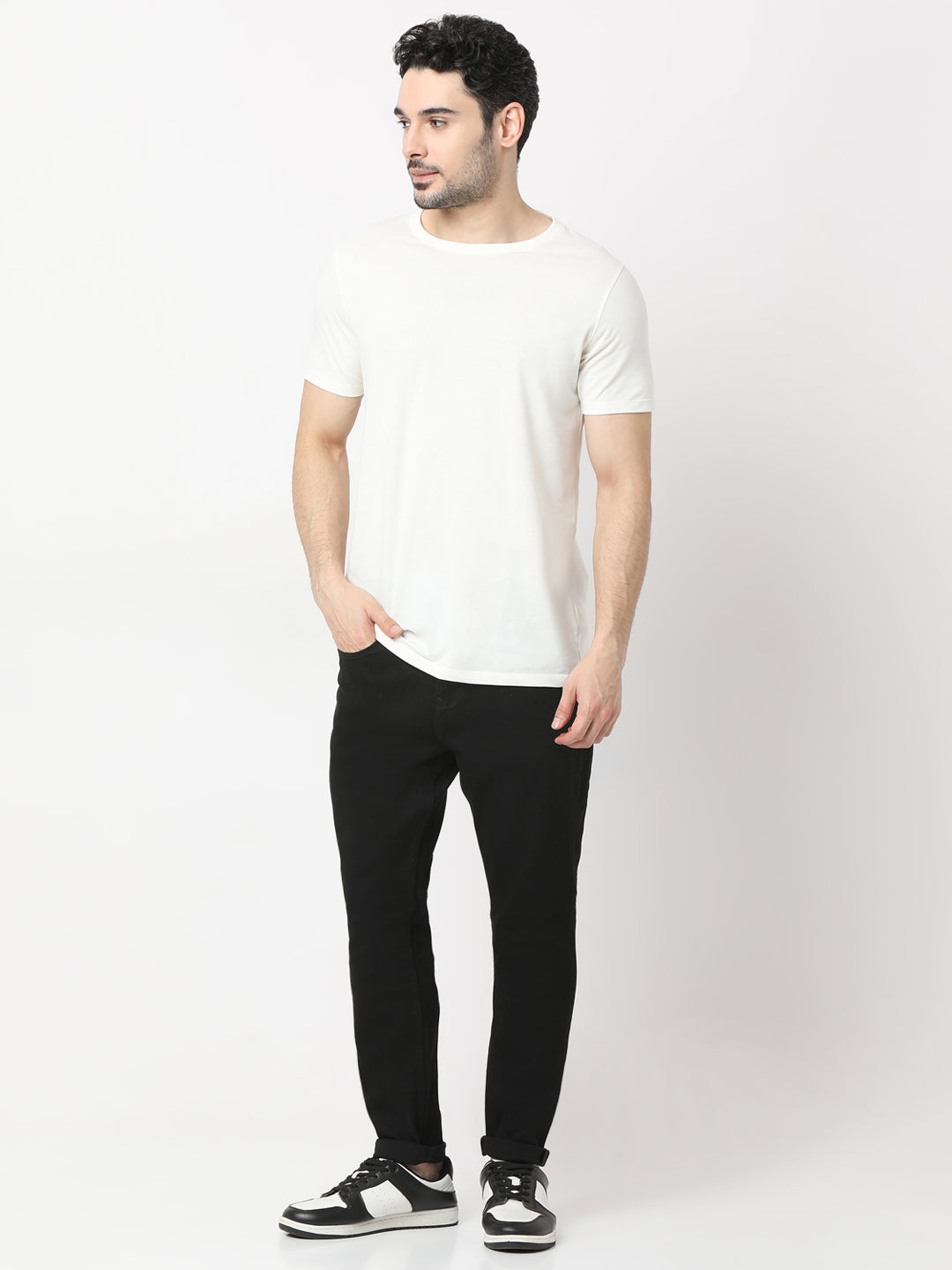 Spykar Black Slim fit Mid Rise Jeans For Men