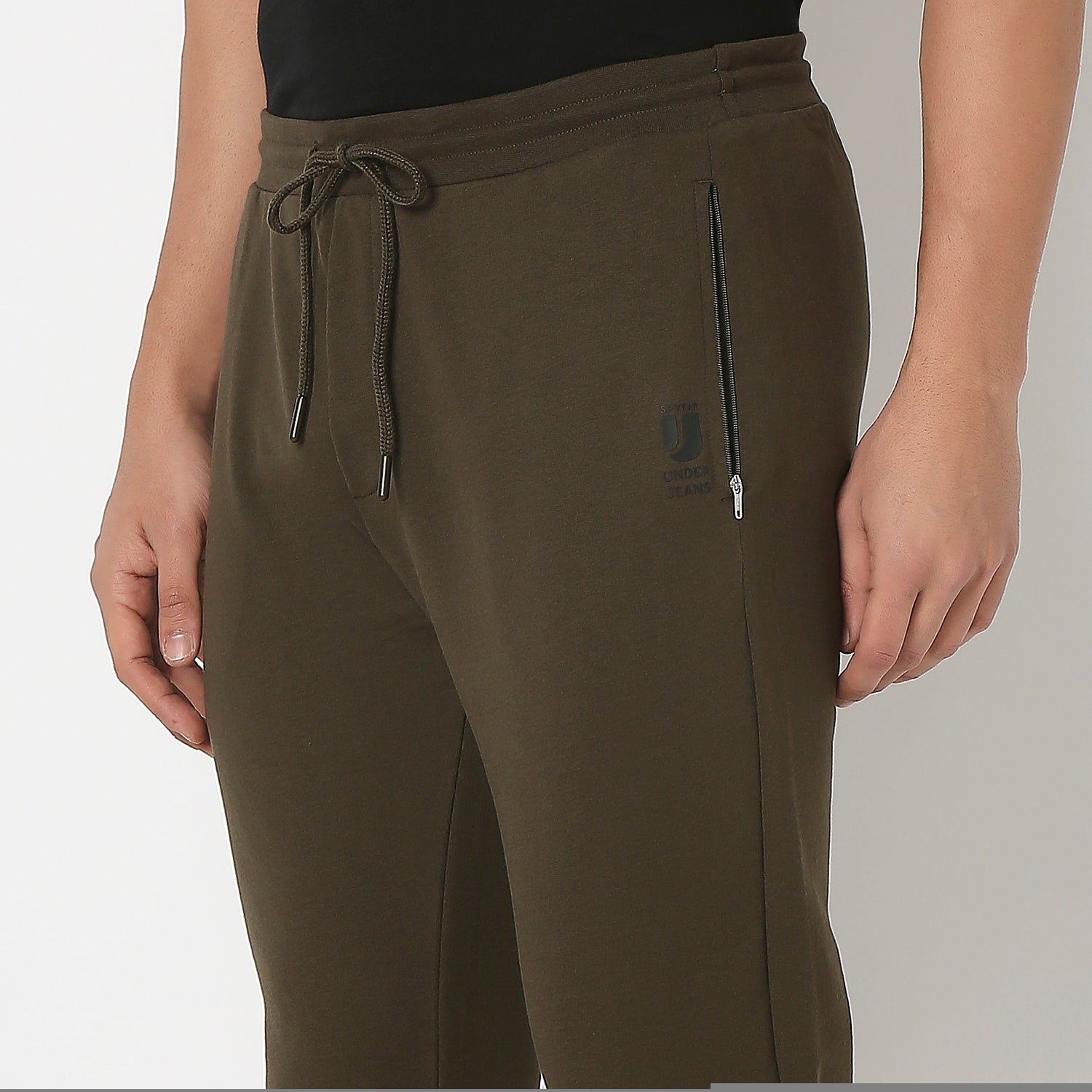 UnderJeans by Spykar Men Basic Military Green Lounge Pants
