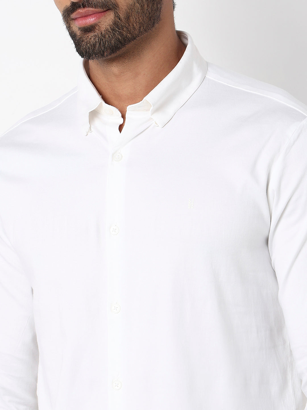 Spykar White Slim Fit Casual Shirts For Men