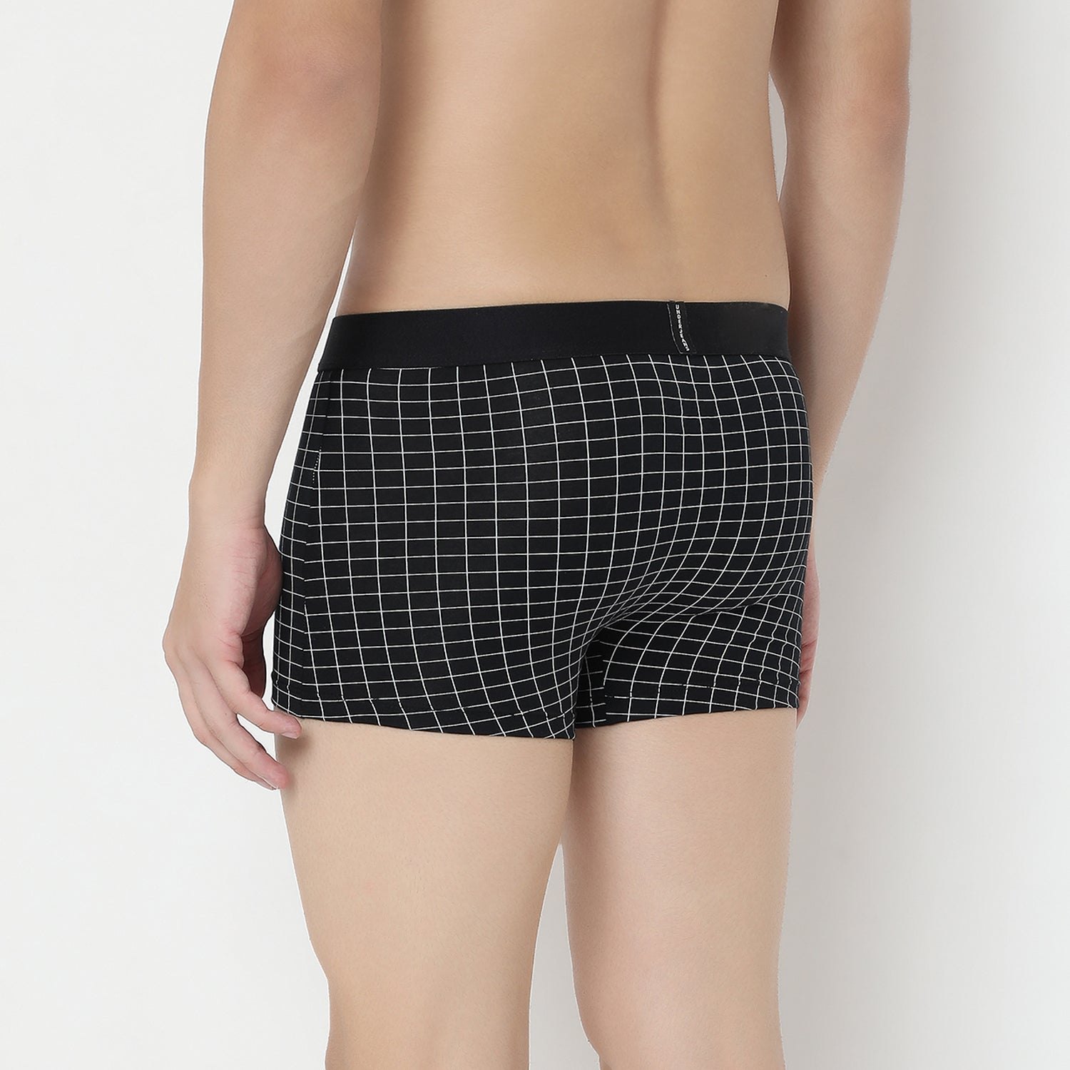 UnderJeans by Spykar Men Basic Dark Grey Checks Ultrasoft Trunks