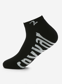 Pack Of 2 White Black Solid Mens Ankle Length Socks
