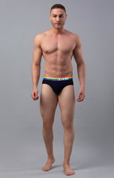 Underjeans Pack Of 2 Navy Multi Regular Fit Briefs