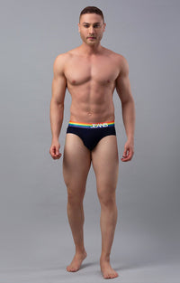 Underjeans Pack Of 2 Navy Multi Regular Fit Briefs