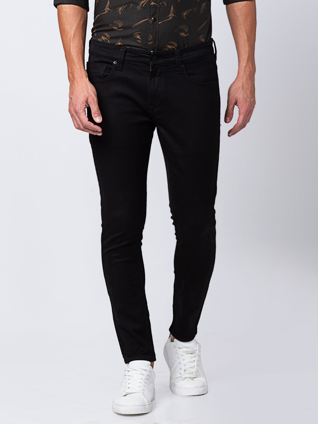 Spykar Men Black Cotton Slim Fit Tapered Length Jeans (Kano)