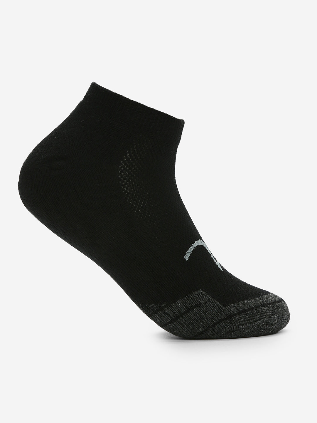 Pack Of 2 Black White Solid Mens Ankle Length Socks