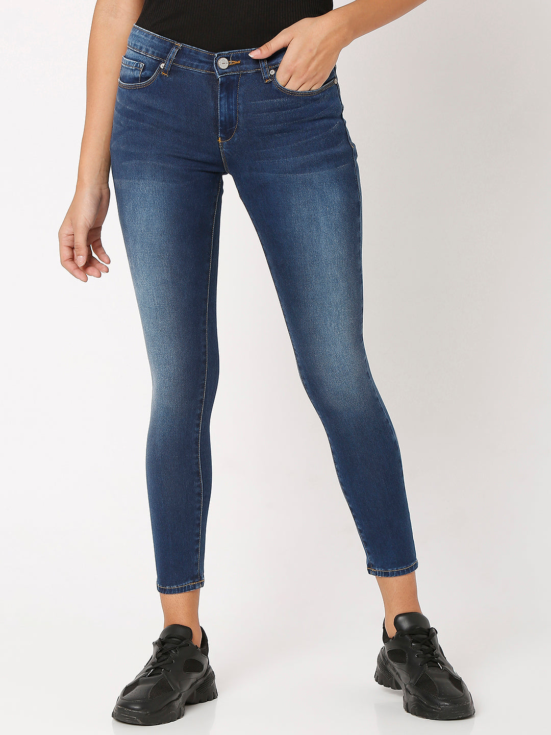 Spykar Women Blue Cotton Super Skinny Regular Length Jeans - (Alicia)