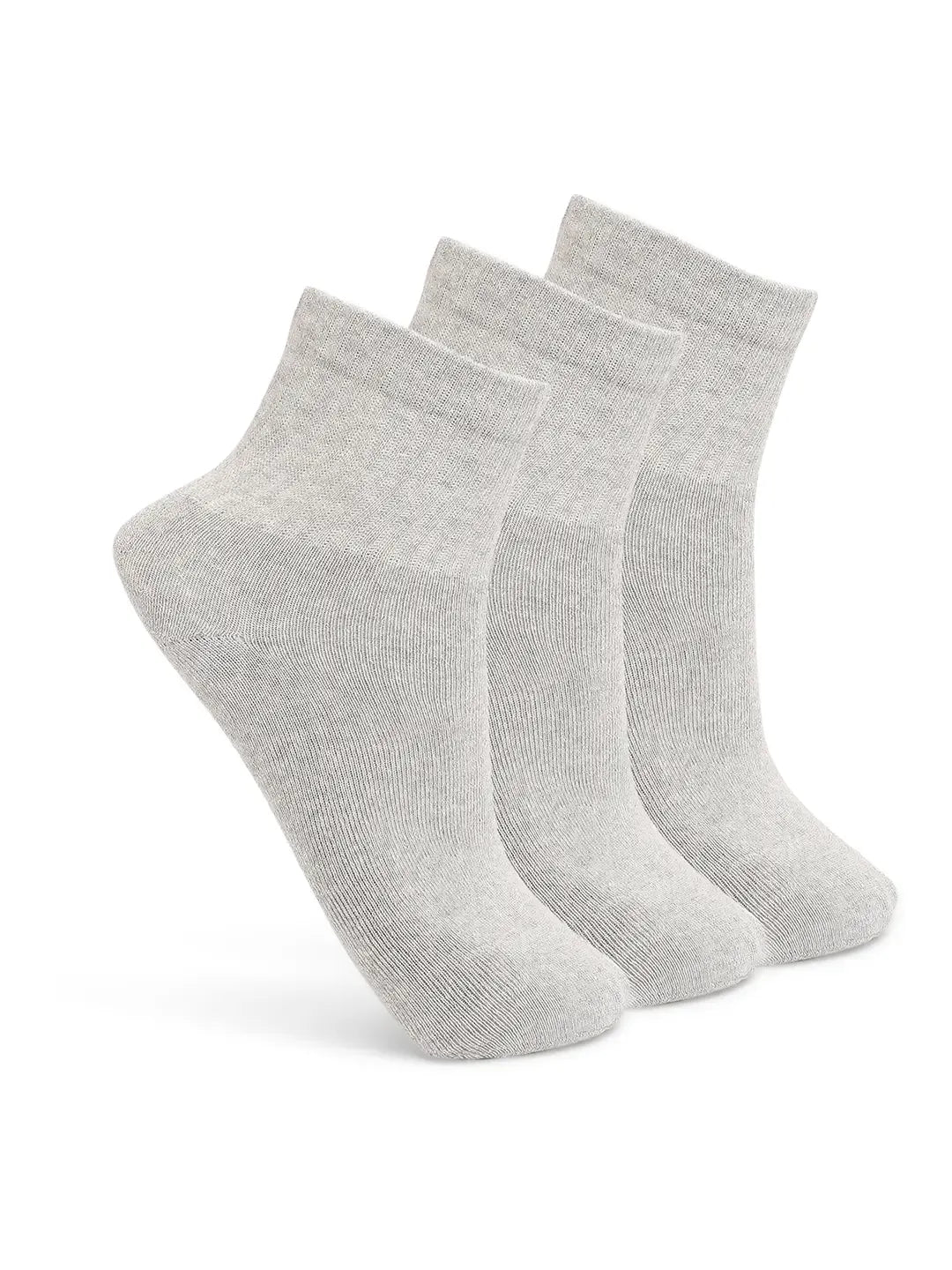 Men Premium Grey & Melange Cotton Socks - Pack Of 3- Underjeans By Spykar