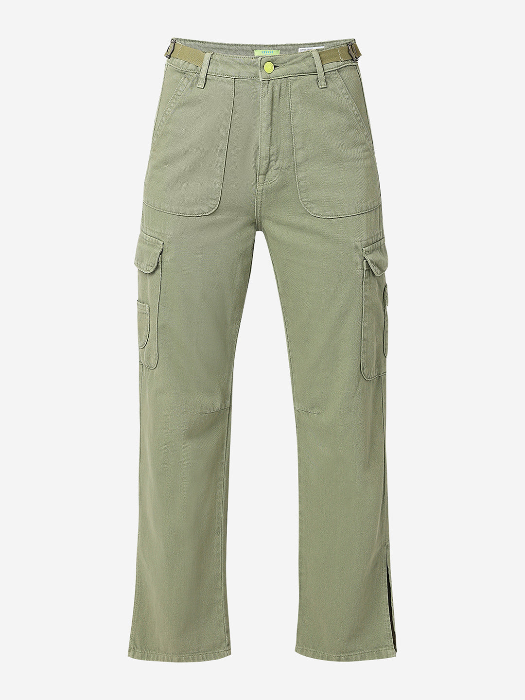 Spykar Sage Green High Rise Straight Fit Casual Jeans For Women