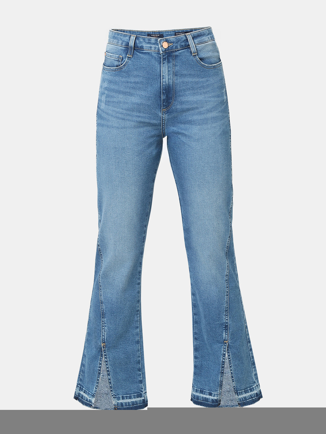 Spykar Mid Blue High Rise Jeans For Women