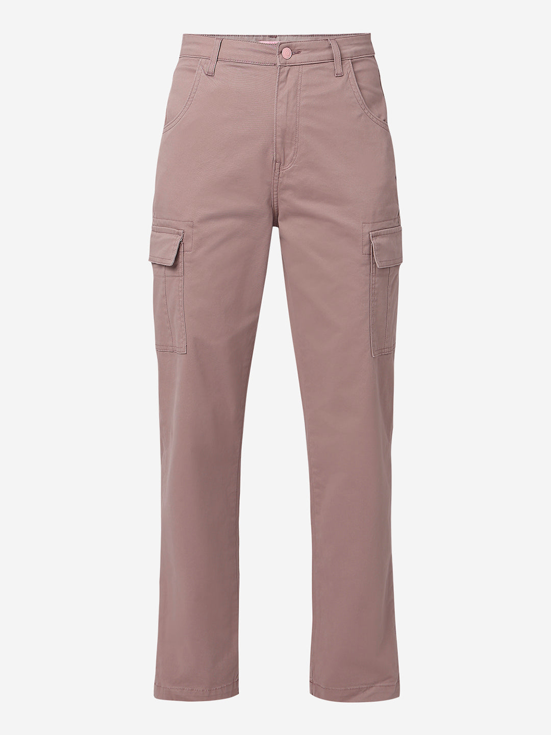 Spykar Dusty Pink High Rise Straight Fit Casual Jeans For Women