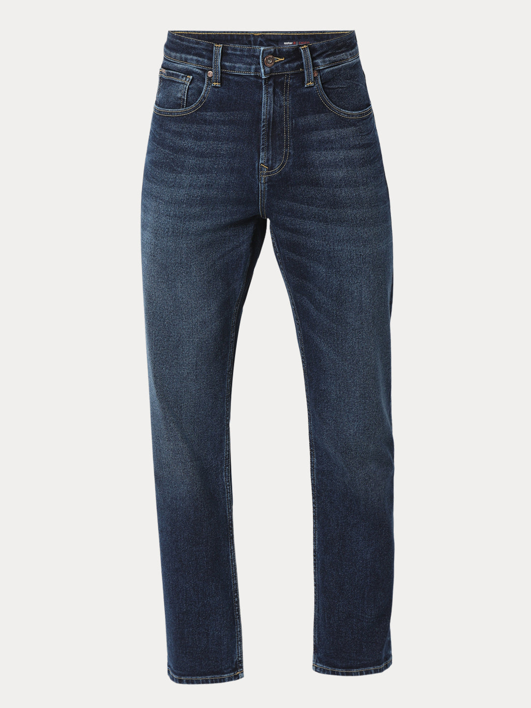 Spykar Dark Blue straight fit Jeans For Men