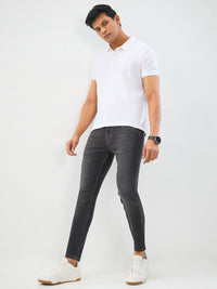 Men Kano Jeans Slim Fit Charcoal Black Mid Rise