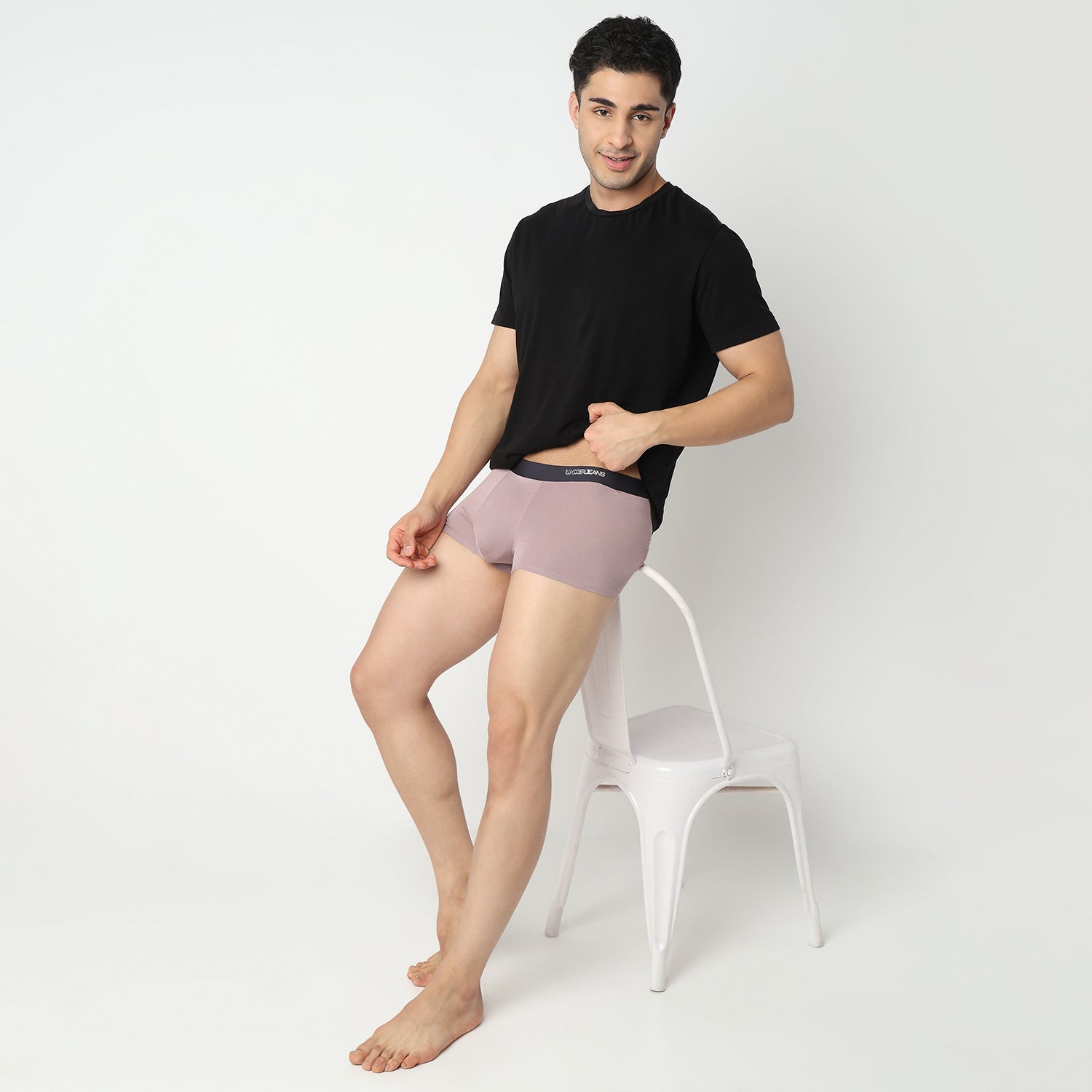 Underjeans by Spykar Men Dusty Mauve Regular Fit Ultrasoft Trunks