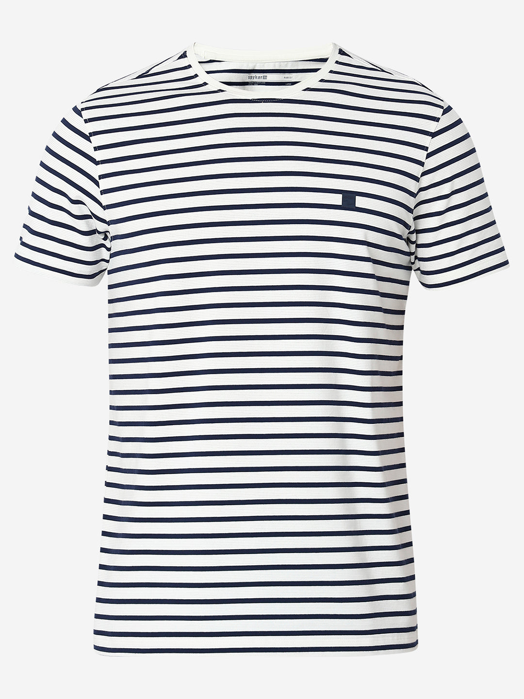 Spykar Navy Blue Slim Fit Casual T-Shirts For Men